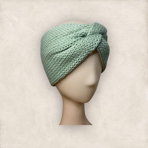 Ear Warmer Twisted Green Knitted Headband Women Hairband Winter Holiday Gift - Picture 4 of 9